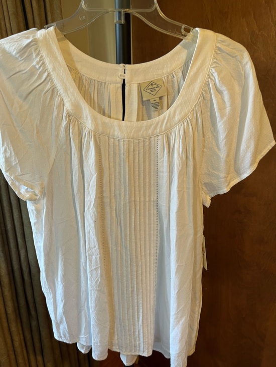 St. John's Bay Tops - St. John's Bay White Pintuck Scoop-Neck Blouse